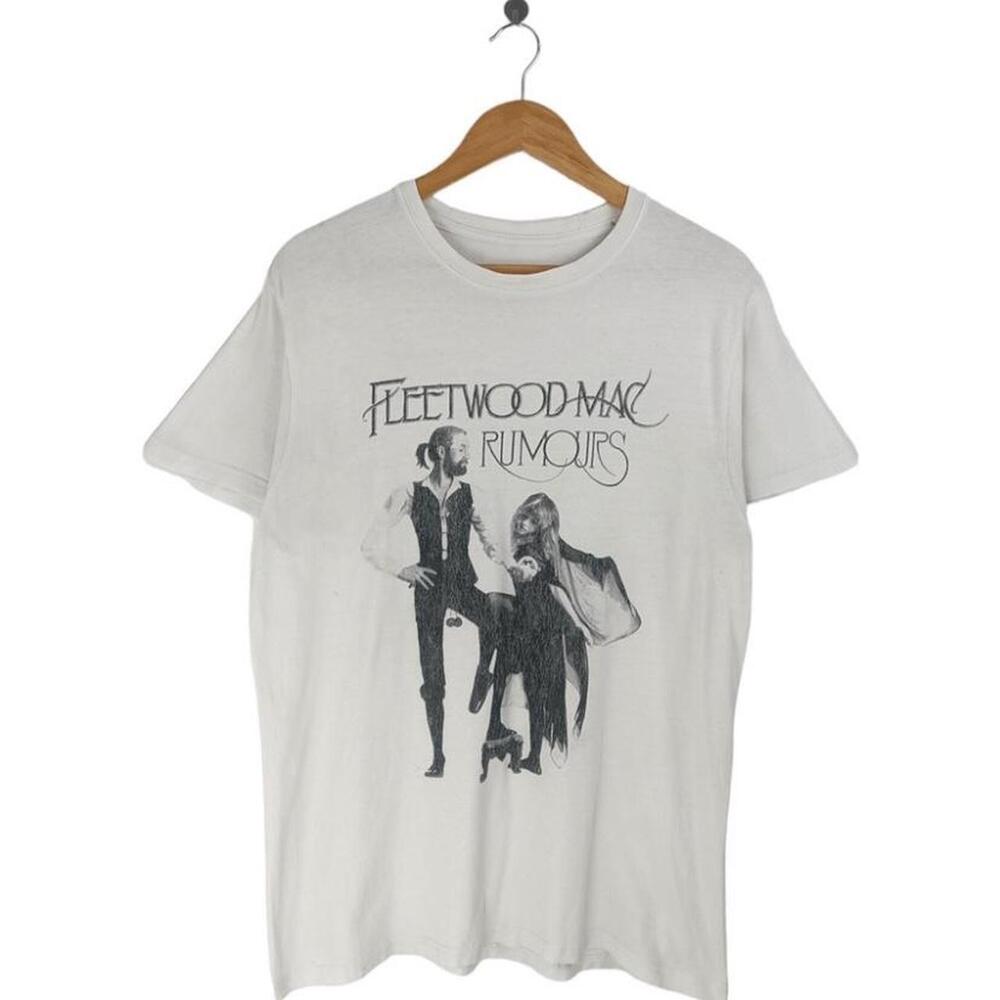 White -Inspired Graphic Tee With A Classic Fleetwood Mac Rumours Album